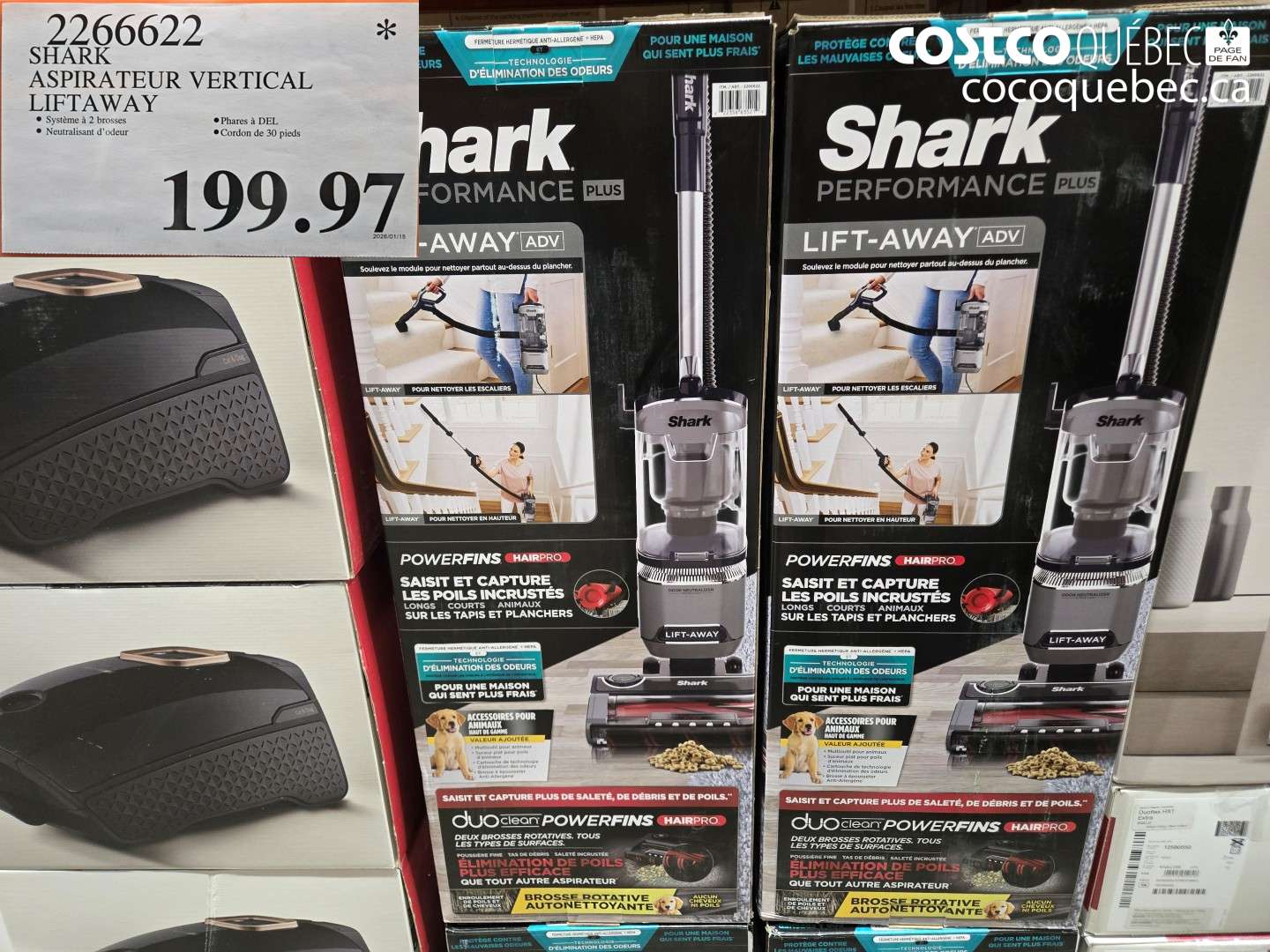 2266622 SHARK ASPIRATEUR VERTICAL LIFT AWAY $199.97