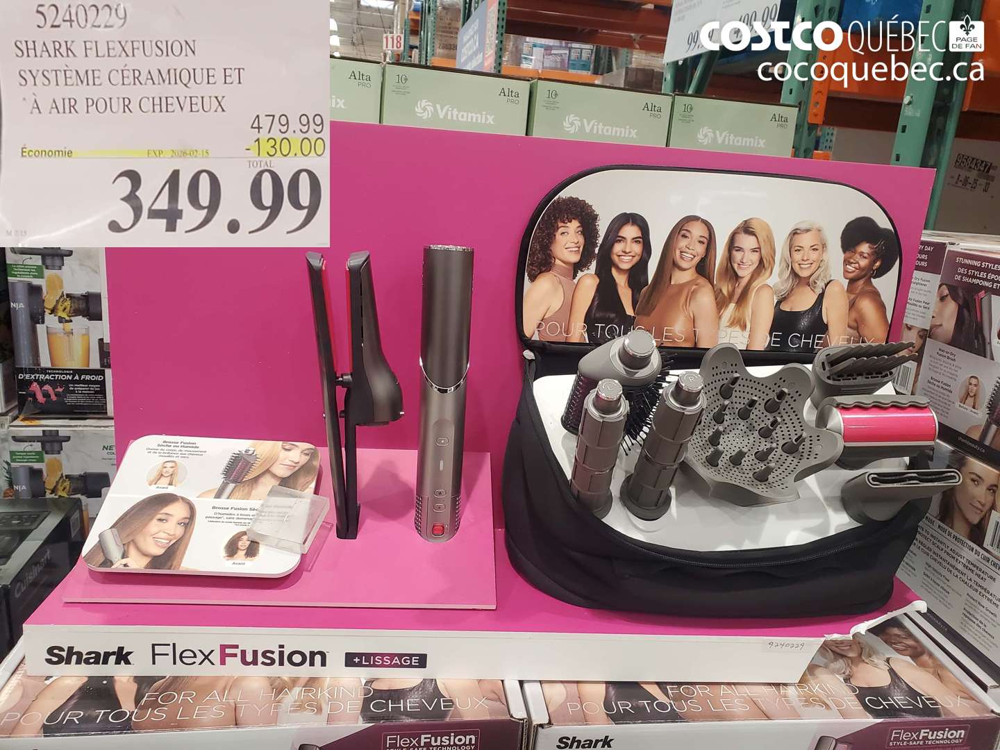 5240229 SHARK FLEXFUSION SYSTEME CERAMIQUE ET A AIR POUR CHEVEUX ($130.00 INSTANT SAVINGS EXPIRES ON 2026-02-15) $349.99