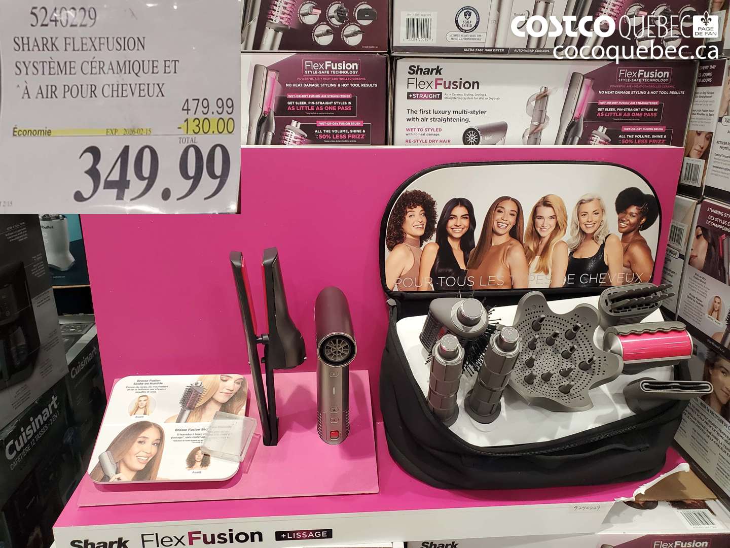 5240229 SHARK FLEXFUSION SYSTÈME CÉRAMIQUE ET À AIR POUR CHEVEUX ($130.00 INSTANT SAVINGS EXPIRES ON 2026-02-15) $349.99