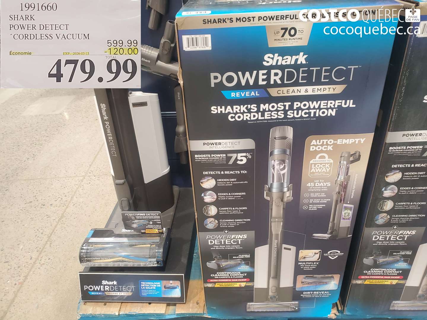 1991660 SHARK POWER DETECT CORDLESS VACUUM ($120.00 INSTANT SAVINGS EXPIRES ON 2026-03-15) $479.99