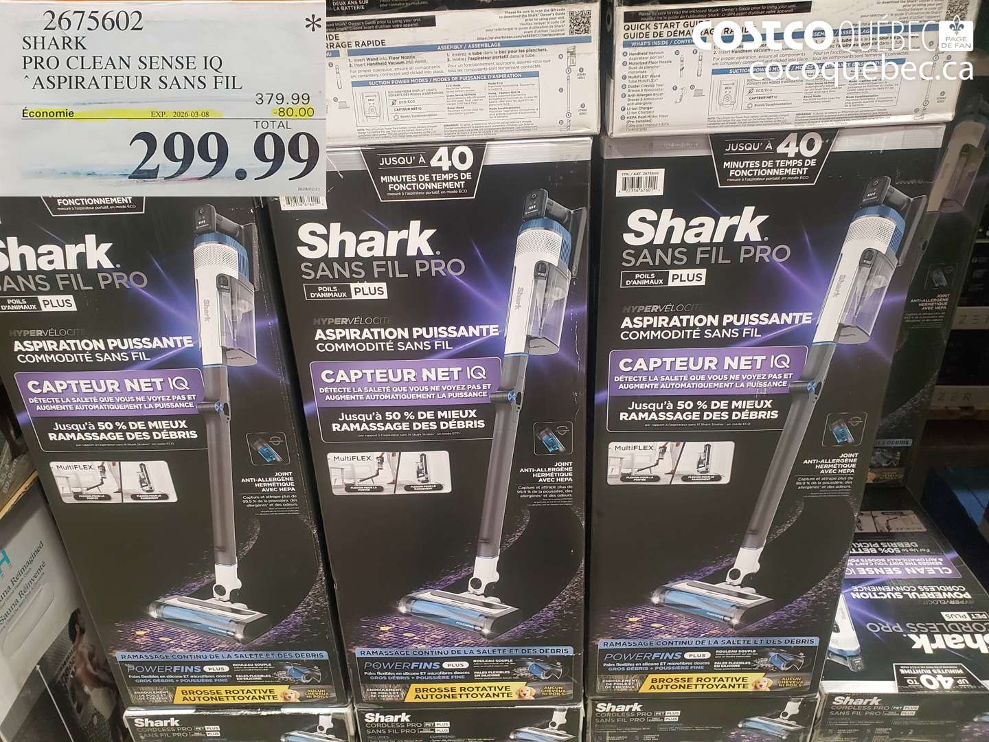 2675602 SHARK PRO CLEAN SENSE IQ ASPIRATEUR SANS FIL ($80.00 INSTANT SAVINGS EXPIRES ON 2026-03-08) $299.99