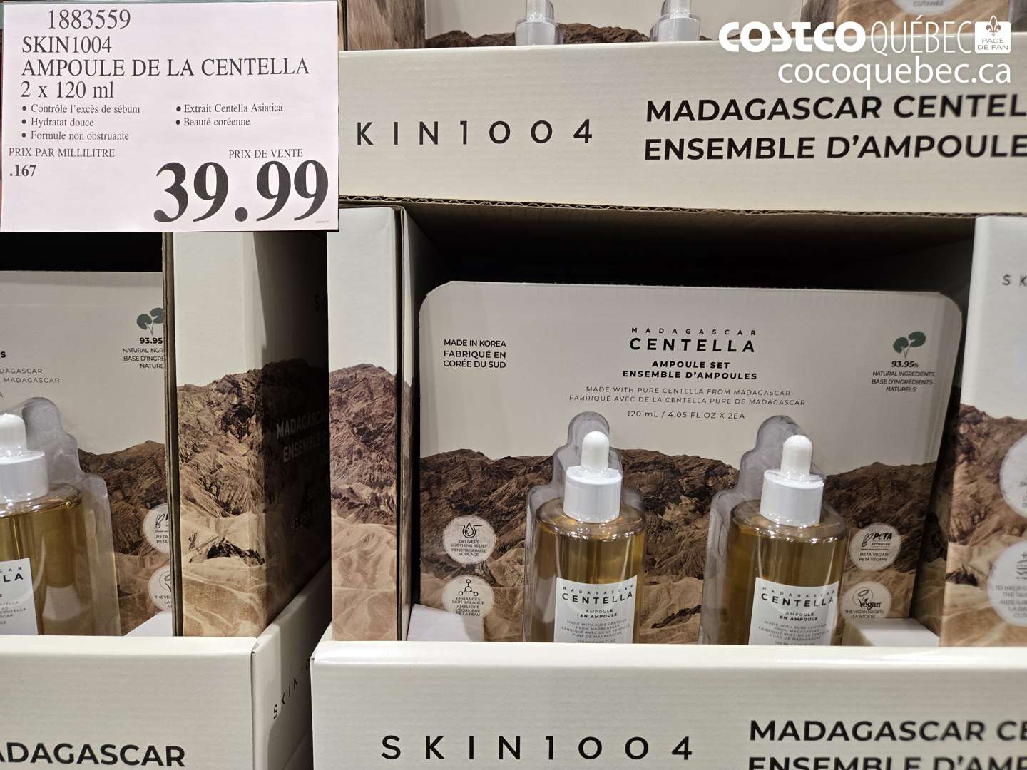 1883559 SKIN1004 AMPOULE DE LA CENTELLA 2 x 120 ml $39.99