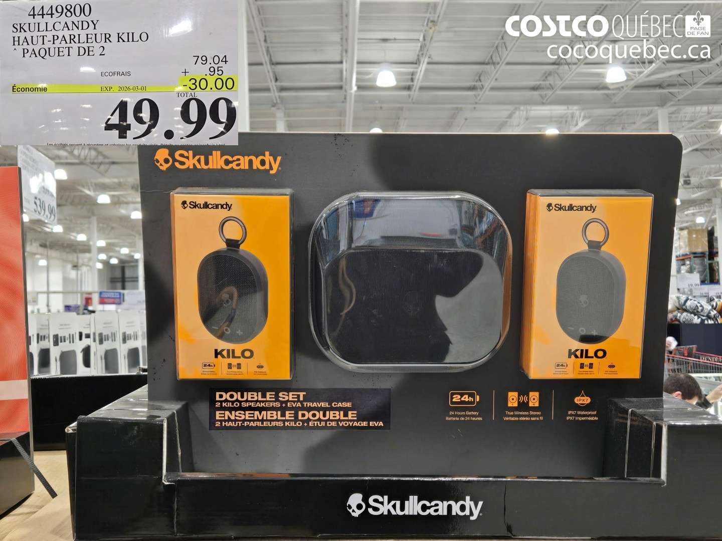 4449800 SKULLCANDY HAUT-PARLEUR KILO PAQUET DE 2 ($30.00 INSTANT SAVINGS EXPIRES ON 2026-03-01) $49.99