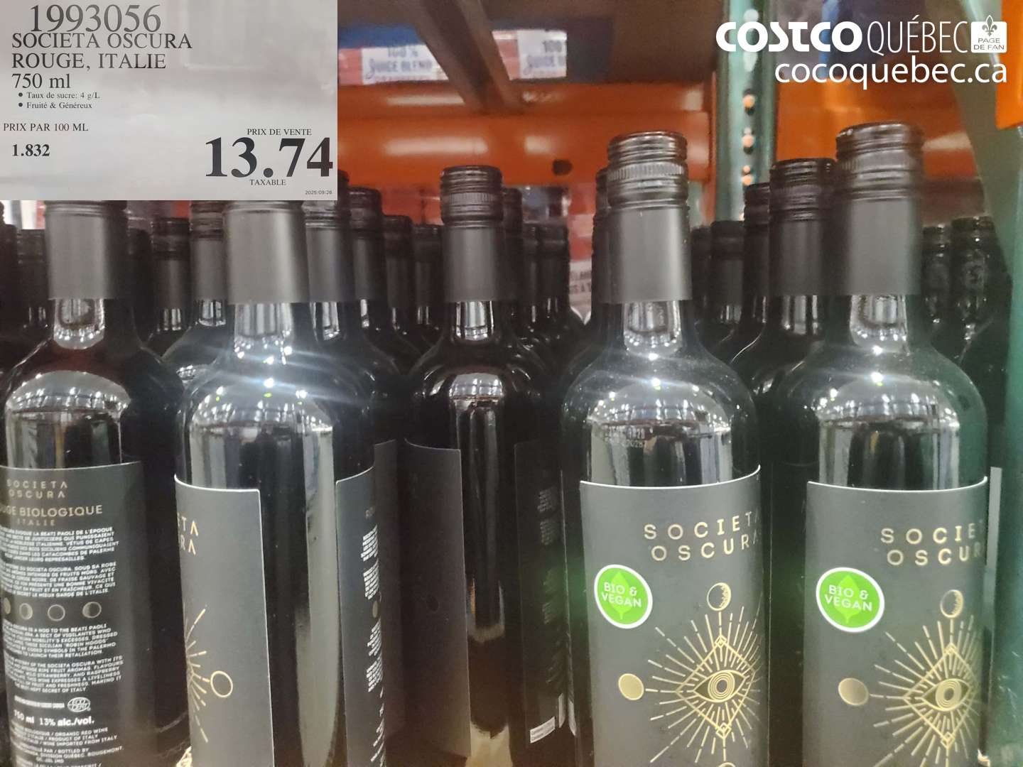 1933056 SOCIETA OSCURA ROUGE, ITALIE 750 ml • Taux de sucre: 4 g/L • Fruité & Généreux $13.74