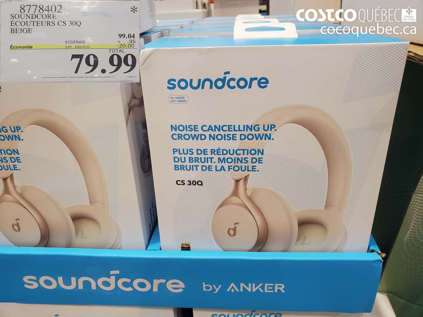 8778402 SOUNDCORE ÉCOUTEURS CS 300 BEIGE ($20.00 INSTANT SAVINGS EXPIRES ON 2026-03-01) $79.99
