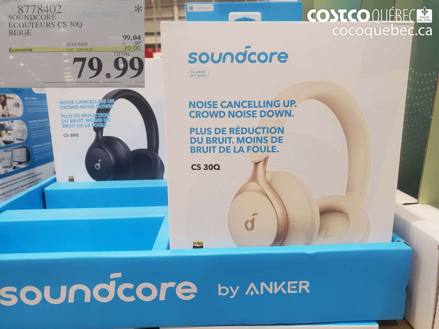 8778402 SOUNDCORE ÉCOUTEURS CS 300 BEIGE ($20.00 INSTANT SAVINGS EXPIRES ON 2026-03-01) $79.99