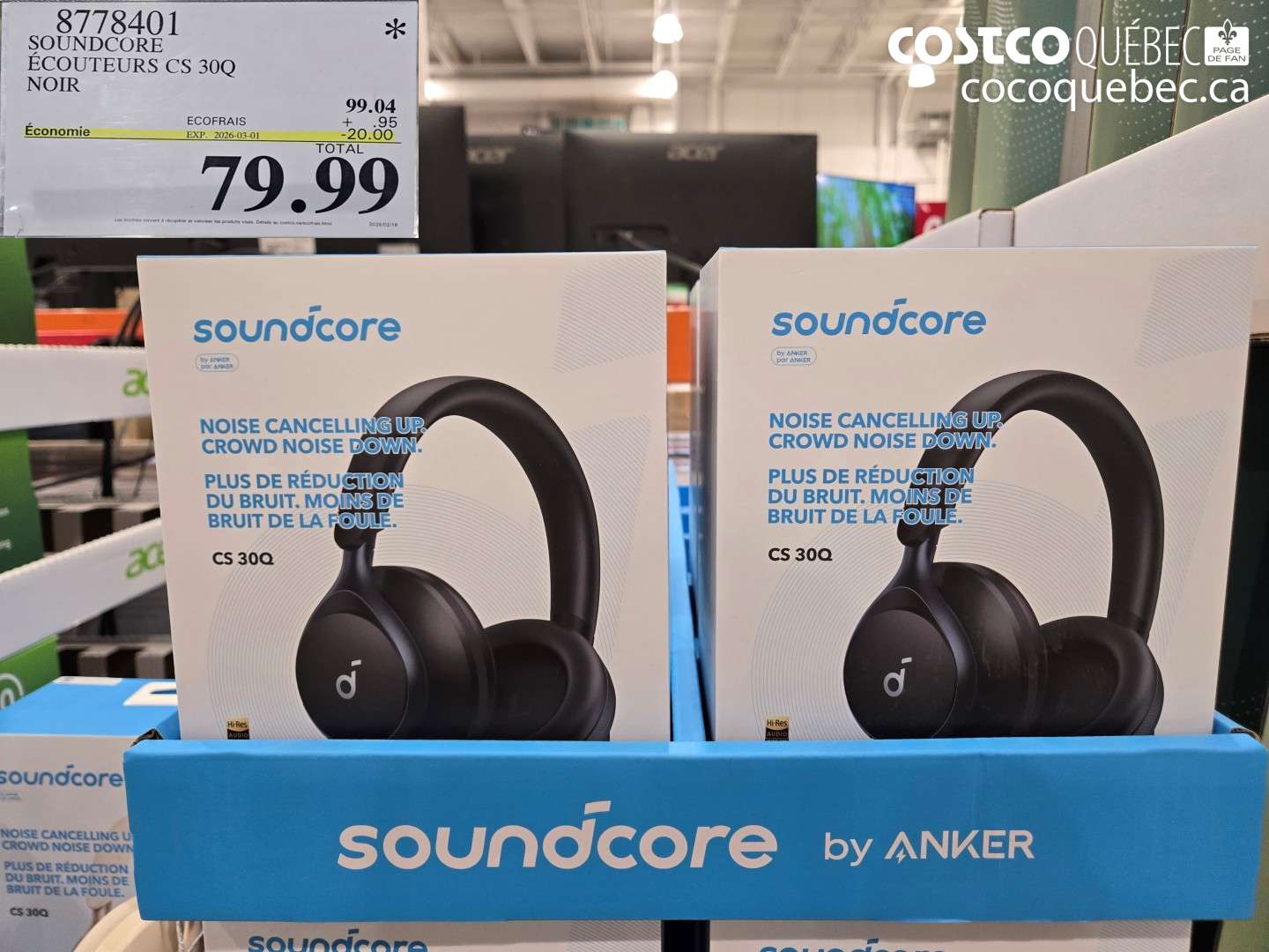 8778401 SOUNDCORE ÉCOUTEURS CS 300 NOIR ($20.00 INSTANT SAVINGS EXPIRES ON 2026-03-01) $79.99