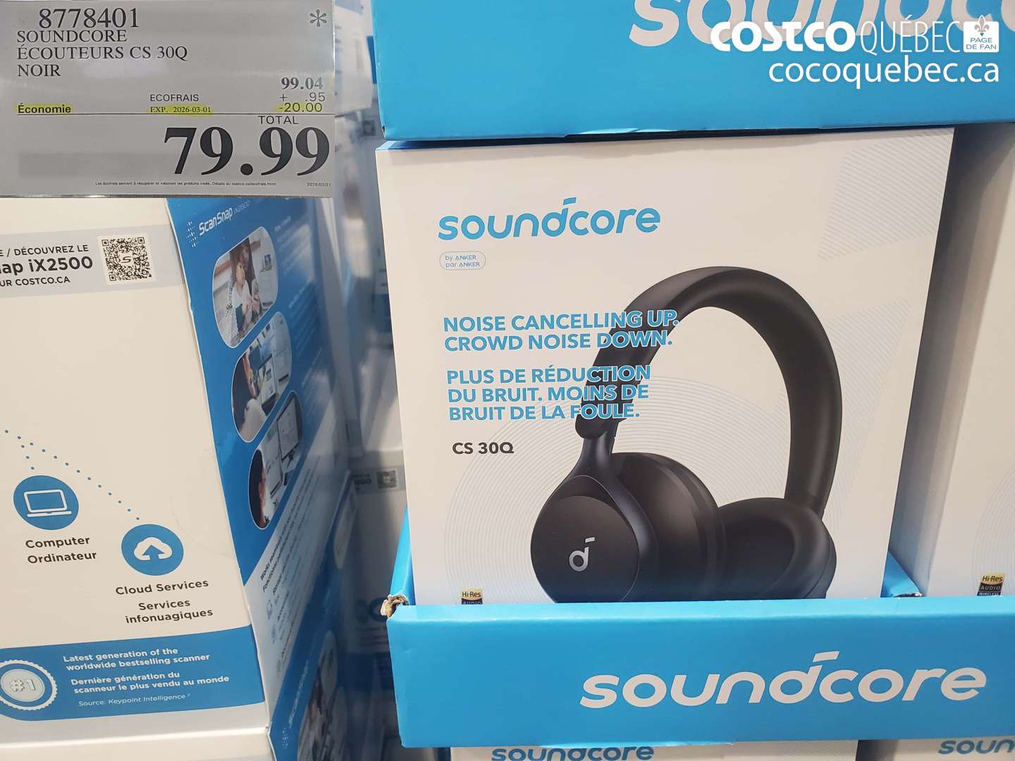 8778401 SOUNDCORE ÉCOUTEURS CS 30Q NOIR ($20.00 INSTANT SAVINGS EXPIRES ON 2026-03-01) $79.99