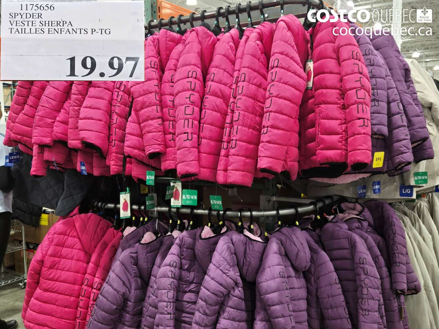 1175656 SPYDER VESTE SHERPA TAILLES ENFANTS P-TG $19.97