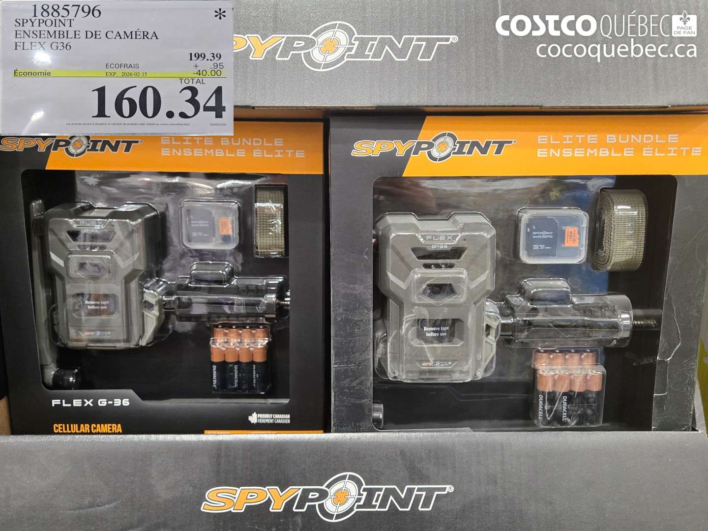 1885796 SPYPOINT ENSEMBLE DE CAMÉRA FLEX G36 ($40.00 INSTANT SAVINGS EXPIRES ON 2026-02-15) $160.34