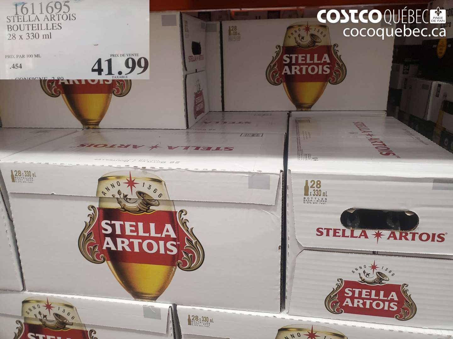 1611695 STELLA ARTOIS BOUTEILLES 28 x 330 ml $41.99
