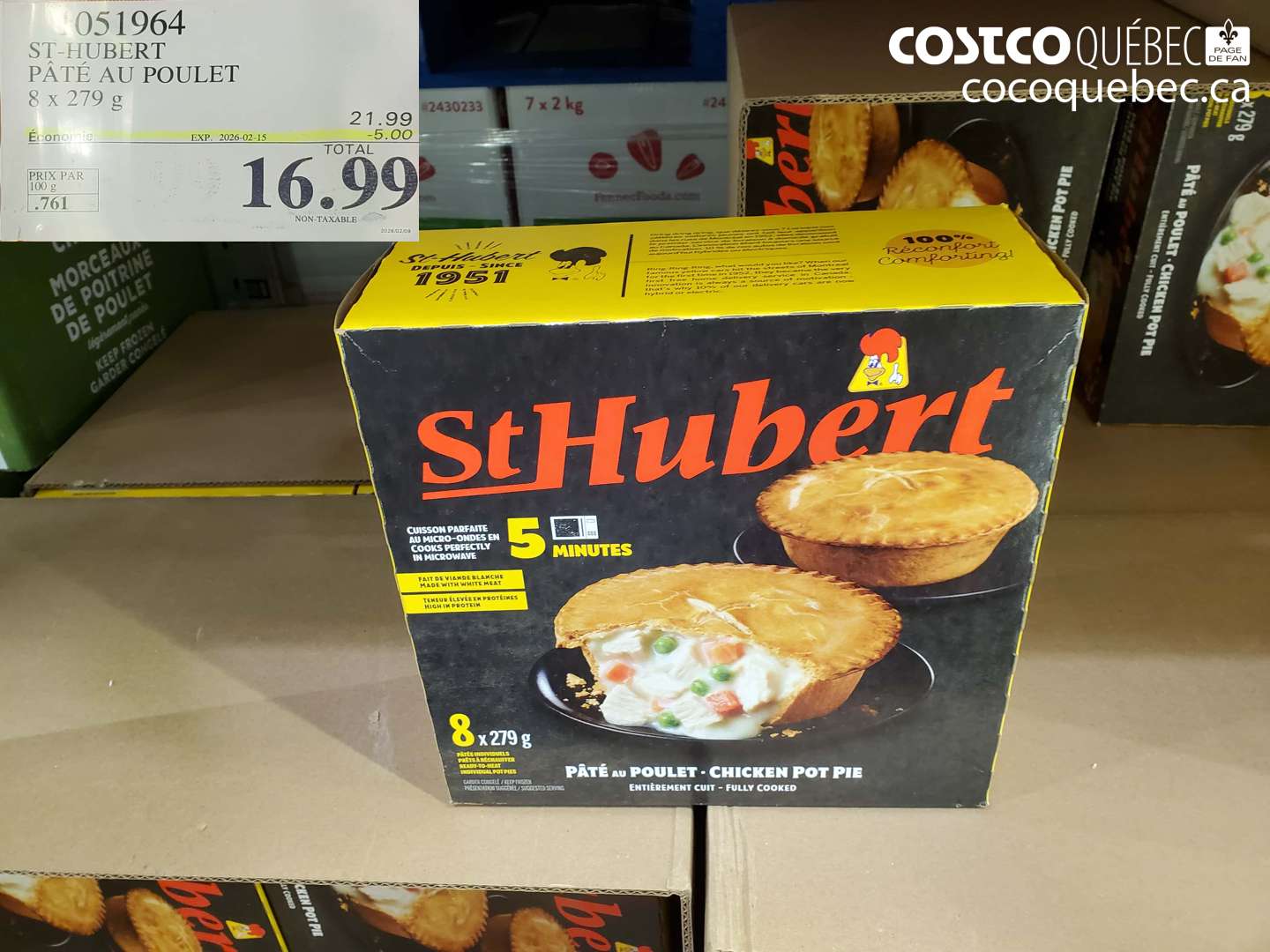 1051964 ST-HUBERT PÂTÉ AU POULET 8 x 279 g ($5.00 INSTANT SAVINGS EXPIRES ON 2026-02-15) $16.99