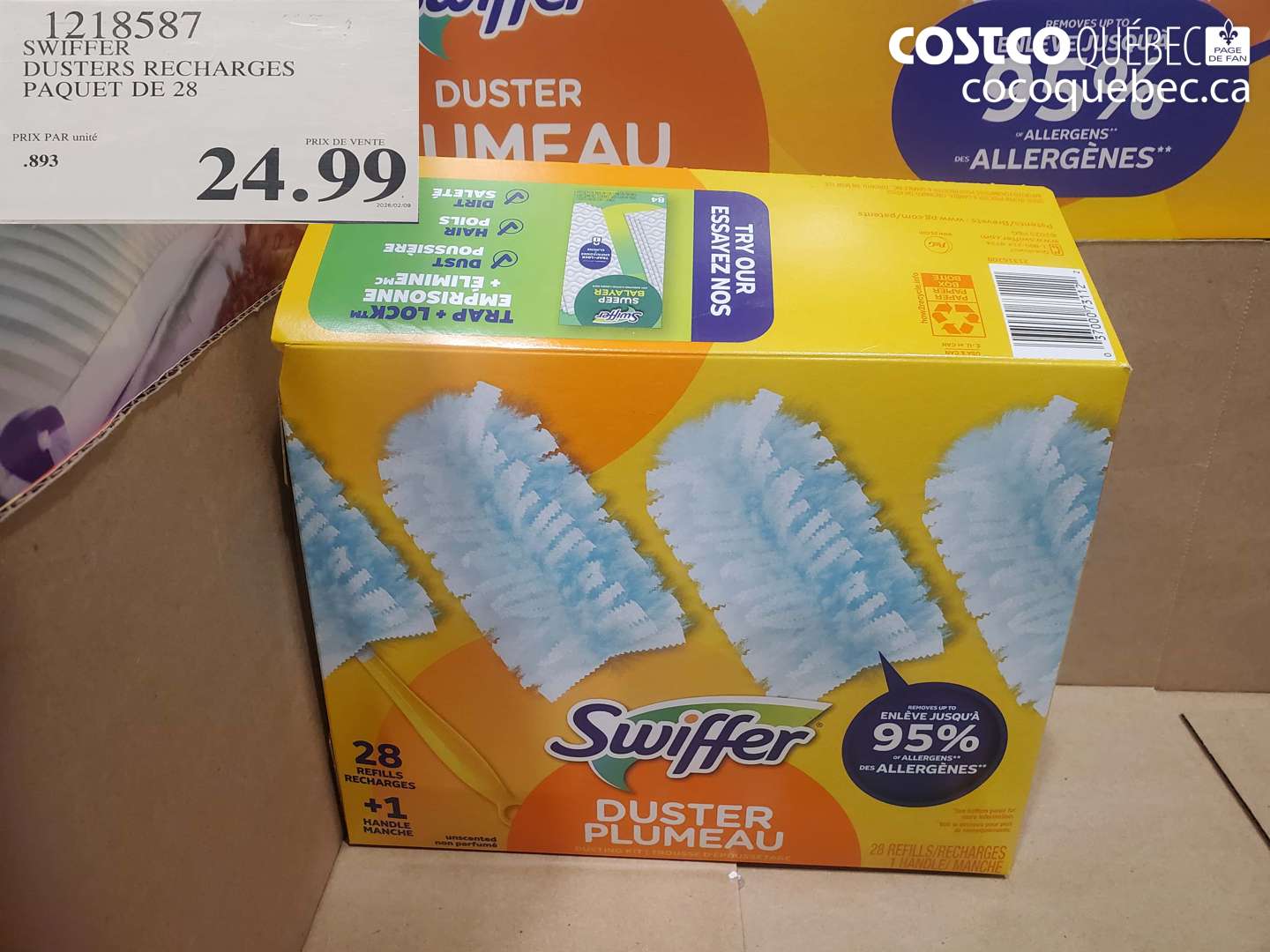 1218587 SWIFFER DUSTERS RECHARGES PAQUET DE 28 $24.99