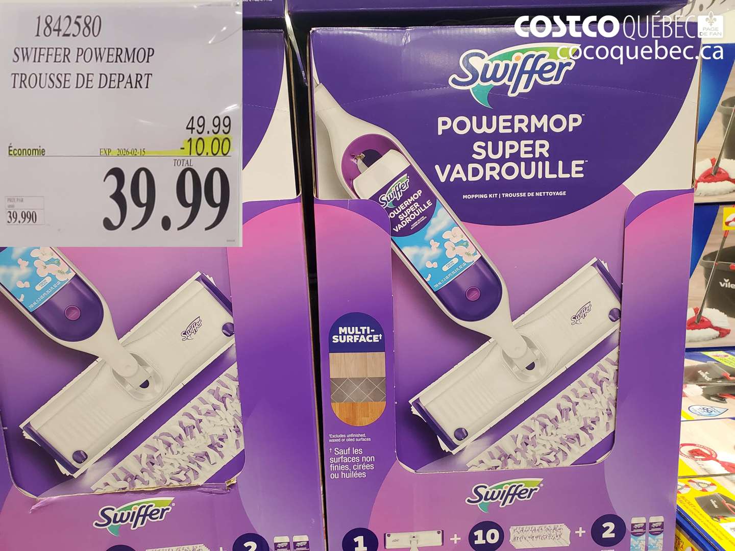 1842580 SWIFFER POWERMOP TROUSSE DE DEPART ($10.00 INSTANT SAVINGS EXPIRES ON 2026-02-15) $39.99