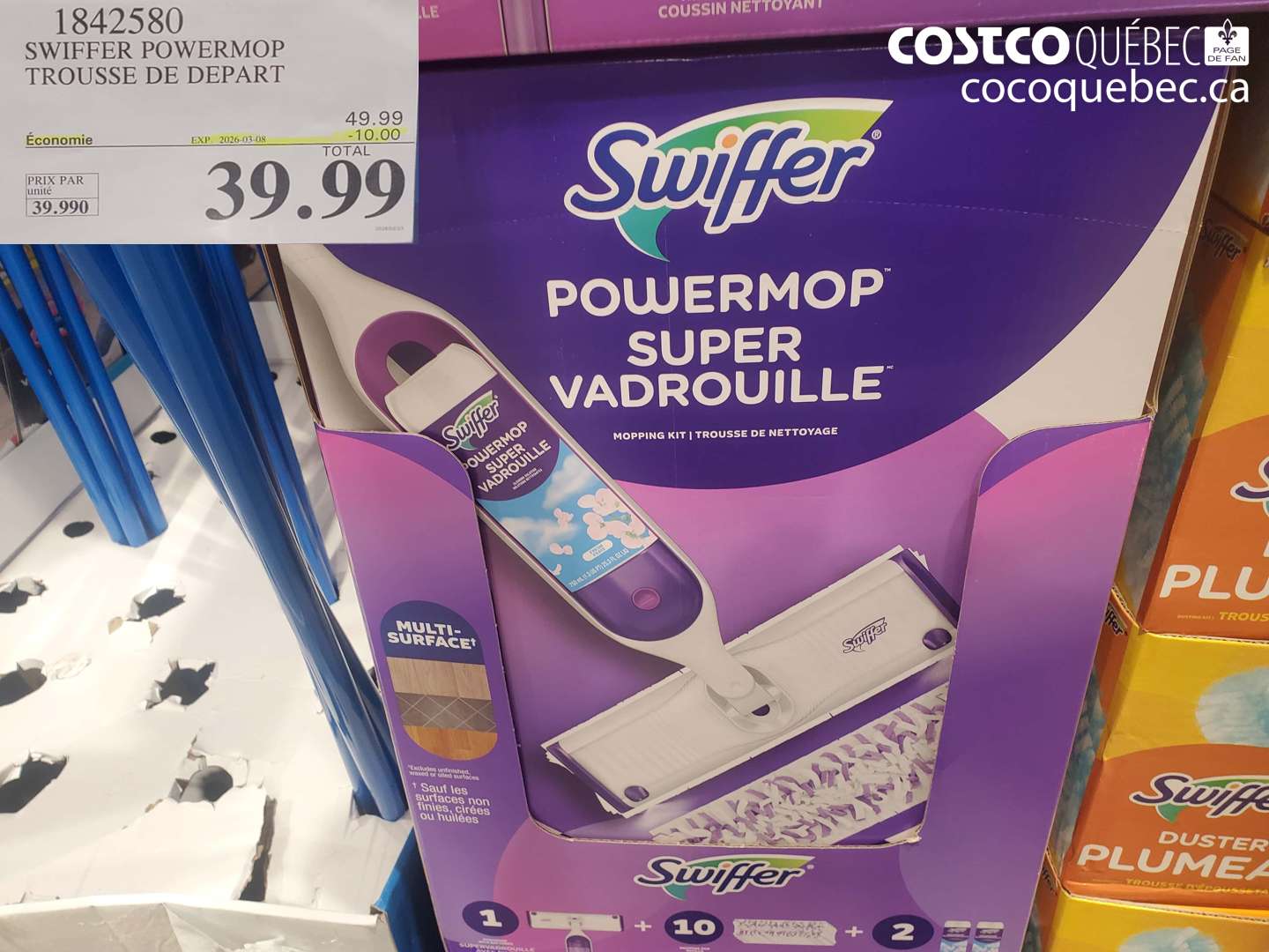 1842580 SWIFFER POWERMOP TROUSSE DE DEPART ($10.00 INSTANT SAVINGS EXPIRES ON 2026-03-08) $39.99