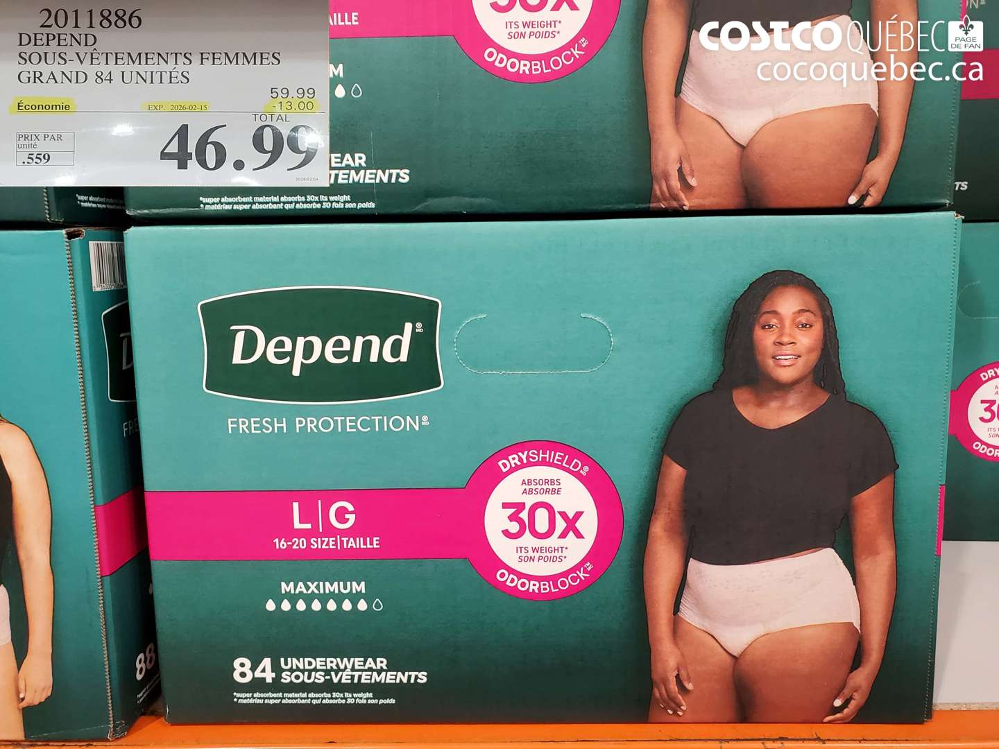 2011886 Sous-vetements femmes grand 84 unites ($13.00 INSTANT SAVINGS EXPIRES ON 2026-02-15) $46.99