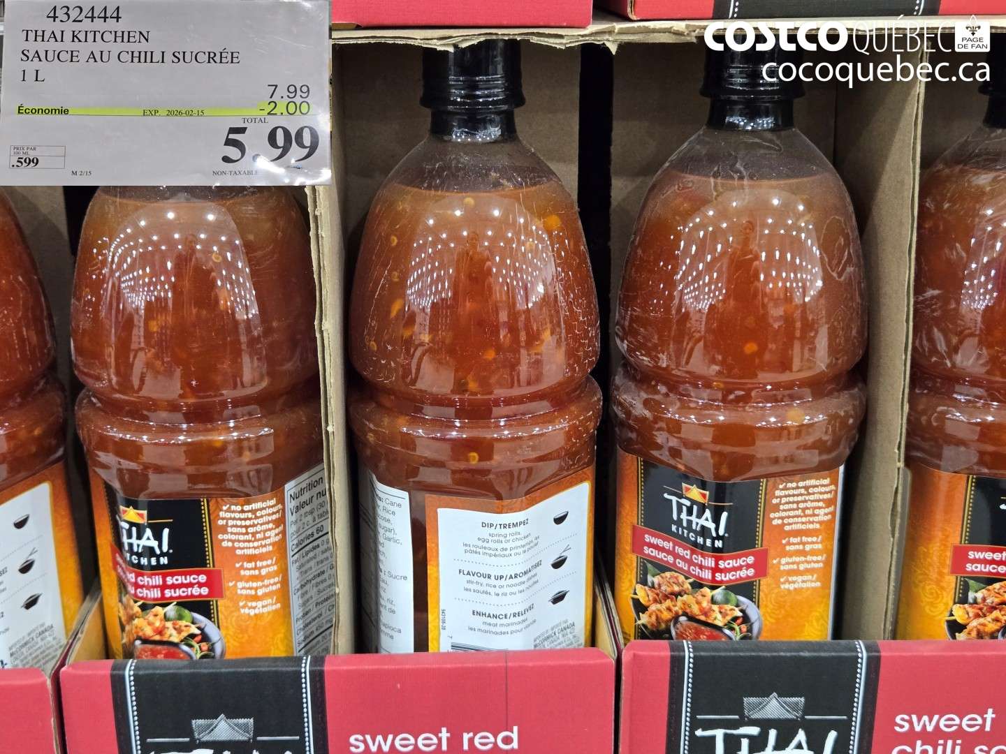 432444 THAI KITCHEN SAUCE AU CHILI SUCRÉE 1 L ($2.00 INSTANT SAVINGS EXPIRES ON 2026-02-15) $5.99