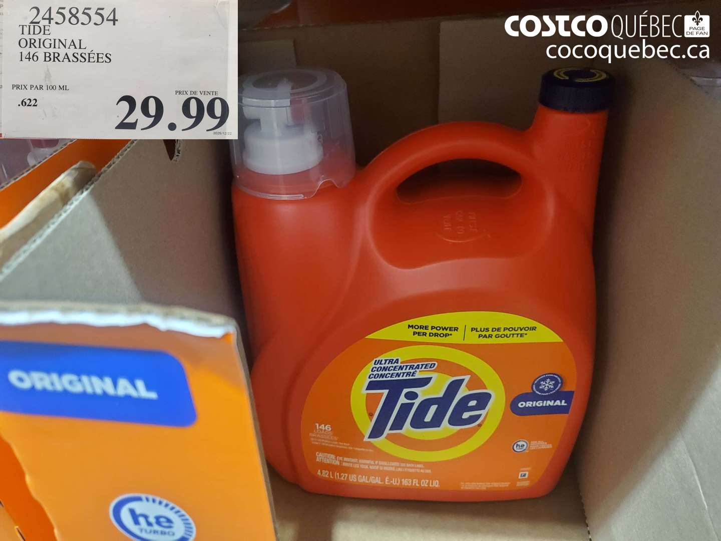 2458554 TIDE ORIGINAL 146 BRASSÉES $29.99