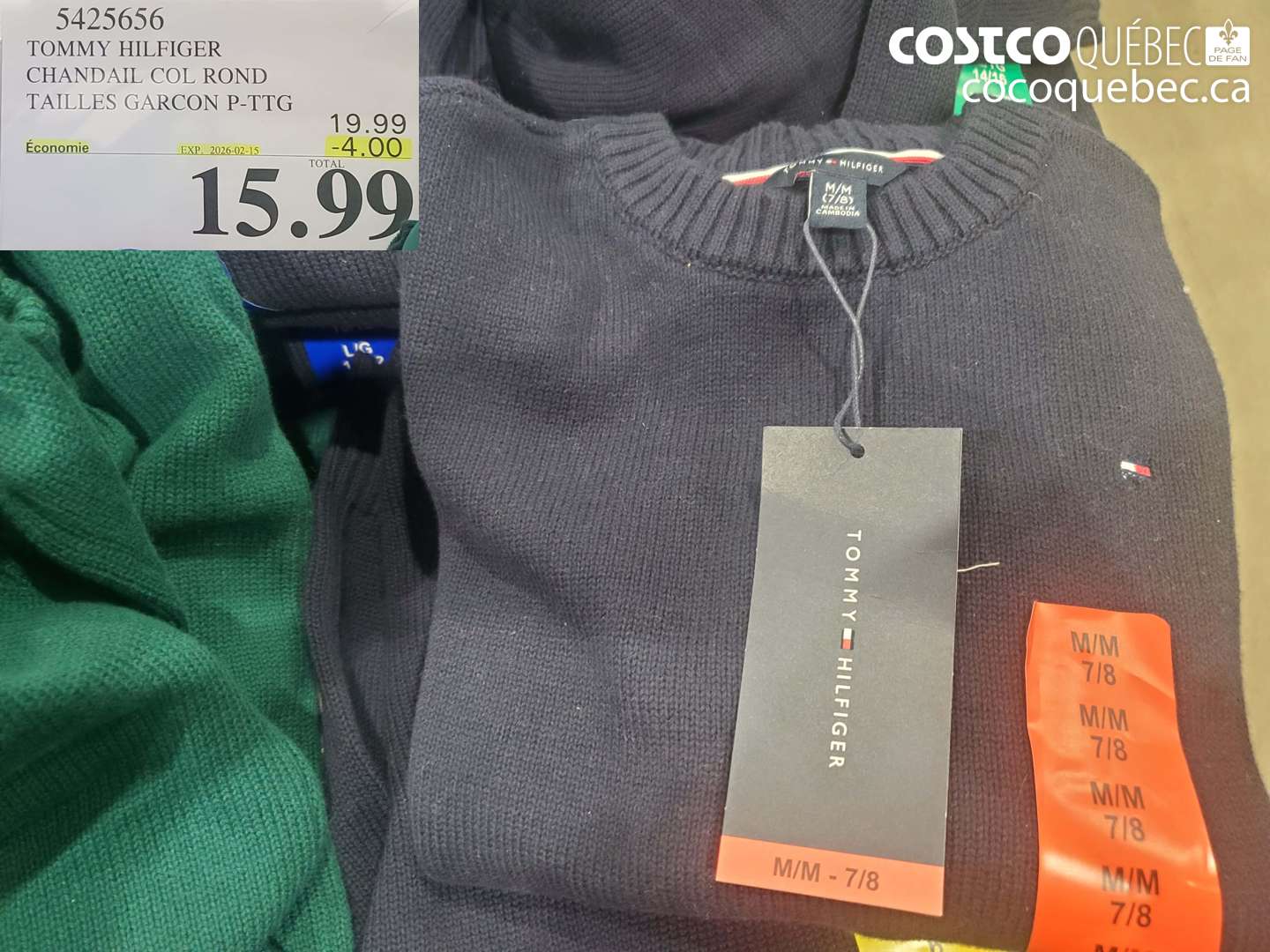5425656 TOMMY HILFIGER CHANDAIL COL ROND TAILLES GARCON P-PTG ($4.00 INSTANT SAVINGS EXPIRES ON 2026-02-15) $15.99