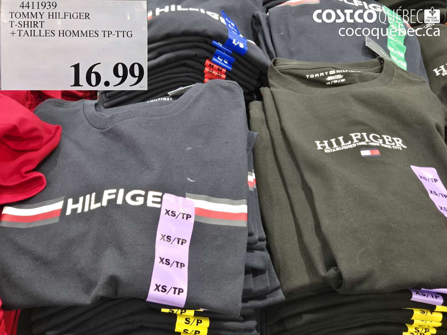 4411939 TOMMY HILFIGER T-SHIRT + TAILLES HOMMES TP-PTG $16.99