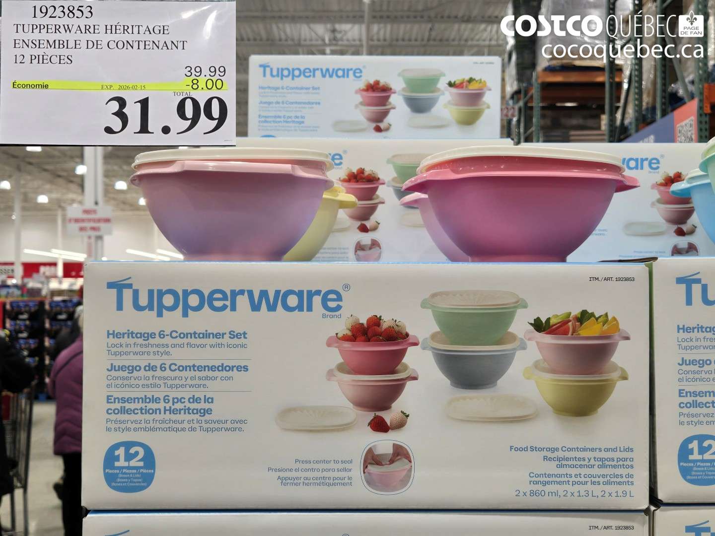 1923853 TUPPERWARE HÉRITAGE ENSEMBLE DE CONTENANT 12 PIÈCES ($8.00 INSTANT SAVINGS EXPIRES ON 2026-02-15) $31.99