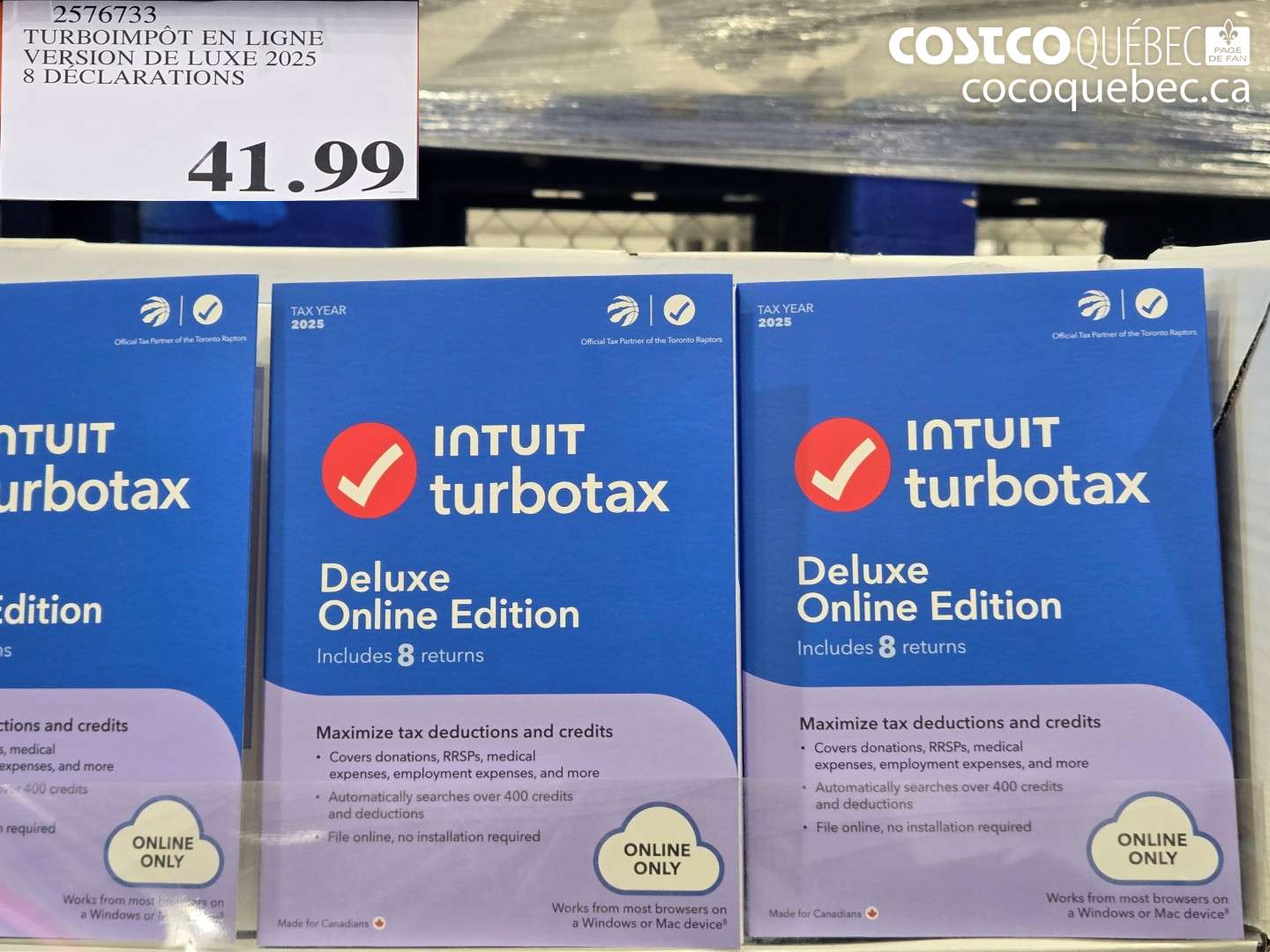 2576733 TURBOIMPÔT EN LIGNE VERSION DE LUXE 2025 8 DÉCLARATIONS $41.99