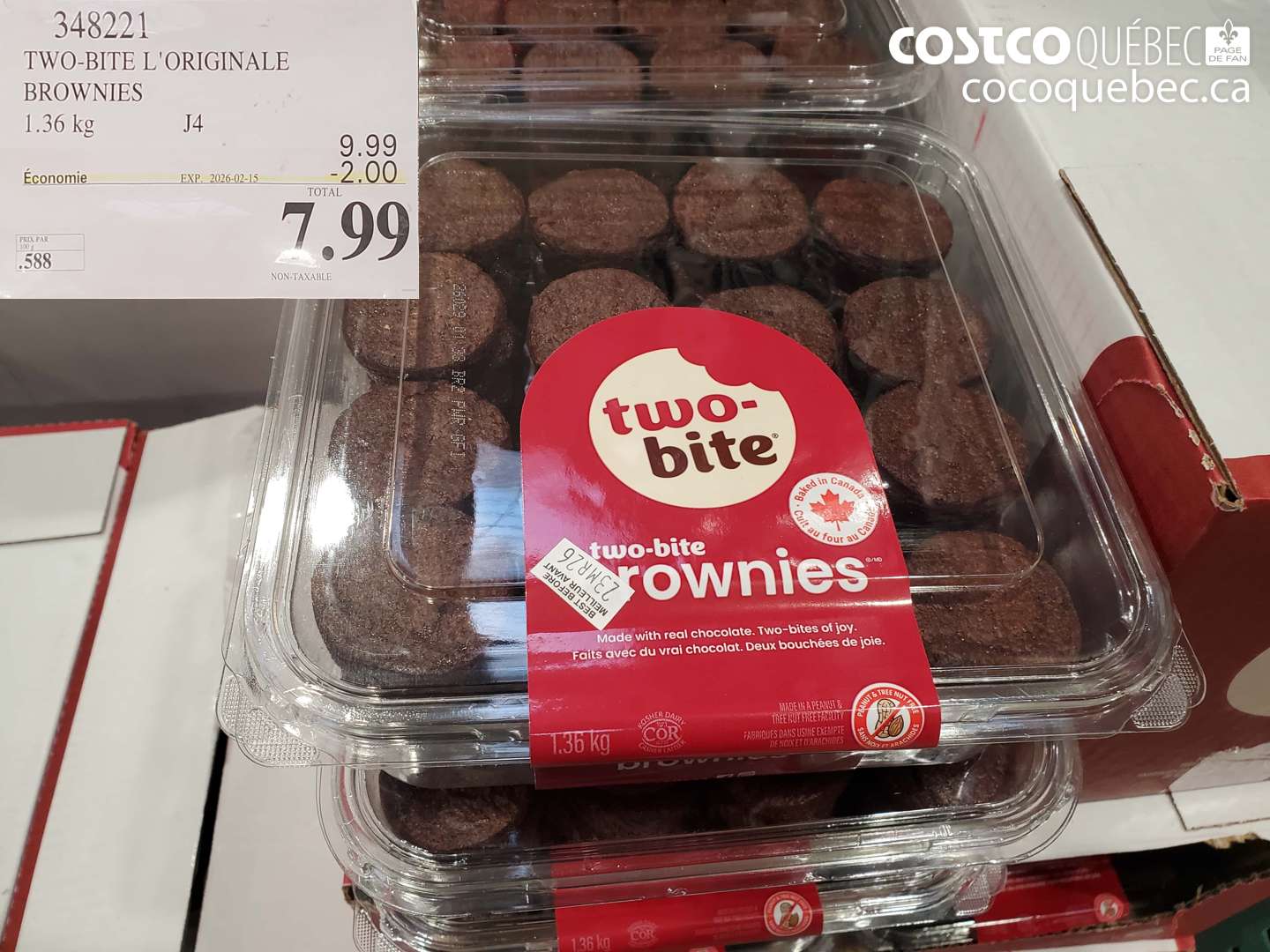 348221 TWO-BITE L'ORIGINALE BROWNIES ($2.00 INSTANT SAVINGS EXPIRES ON 2026-02-15) $7.99