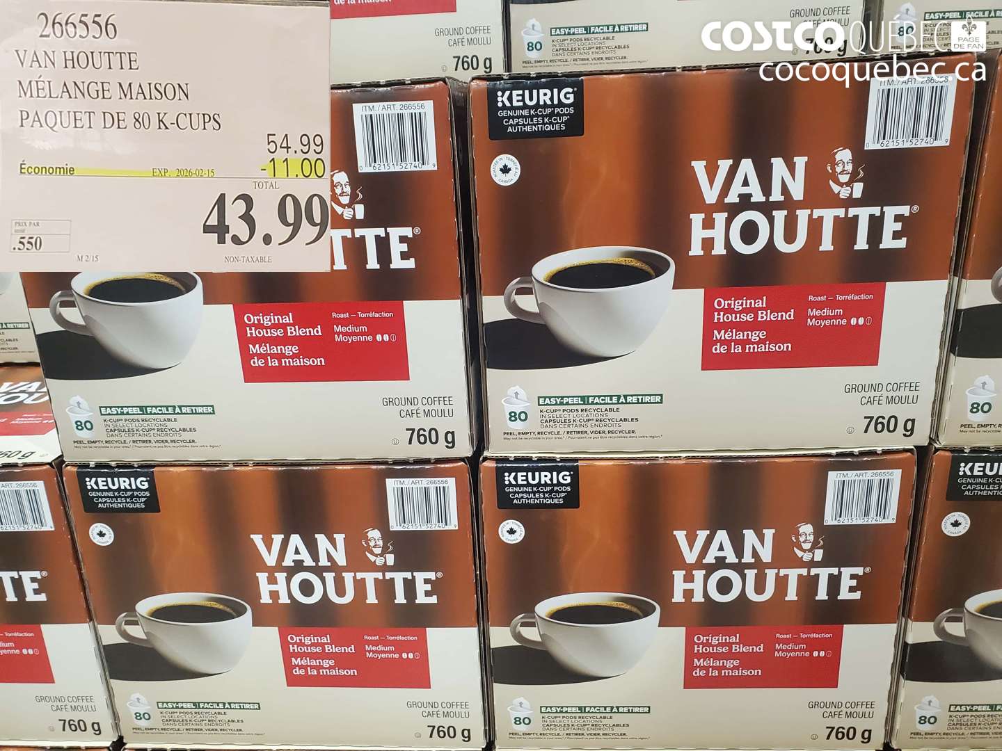 266556 VAN HOUTTE MÉLANGE MAISON PAQUET DE 80 K-CUPS ($11.00 INSTANT SAVINGS EXPIRES ON 2026-02-15) $43.99