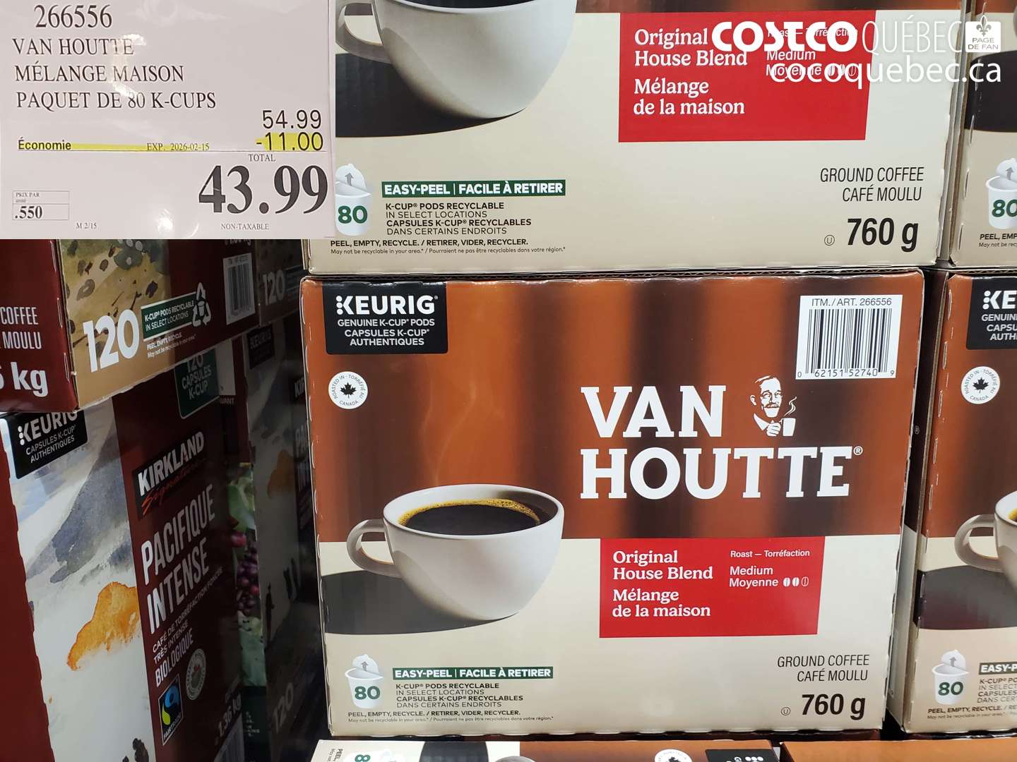 266556 VAN HOUTTE MÉLANGE MAISON PAQUET DE 80 K-CUPS ($11.00 INSTANT SAVINGS EXPIRES ON 2026-02-15) $43.99