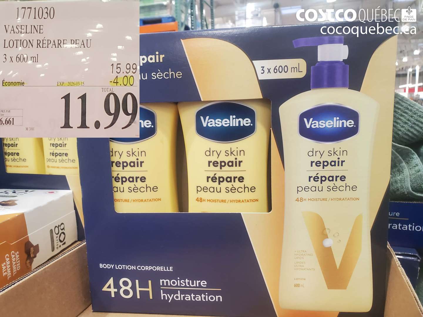 1771030 VASELINE LOTION RÉPARÉE DE BEAUTE ($4.00 INSTANT SAVINGS EXPIRES ON 2026-03-15) $11.99