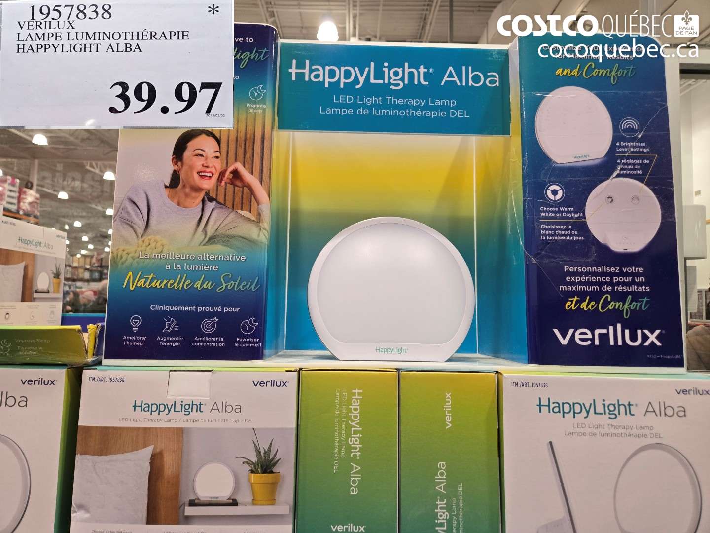 1957838 VERILUX LAMPE LUMINOTHÉRAPIE HAPPYLIGHT ALBA $39.97