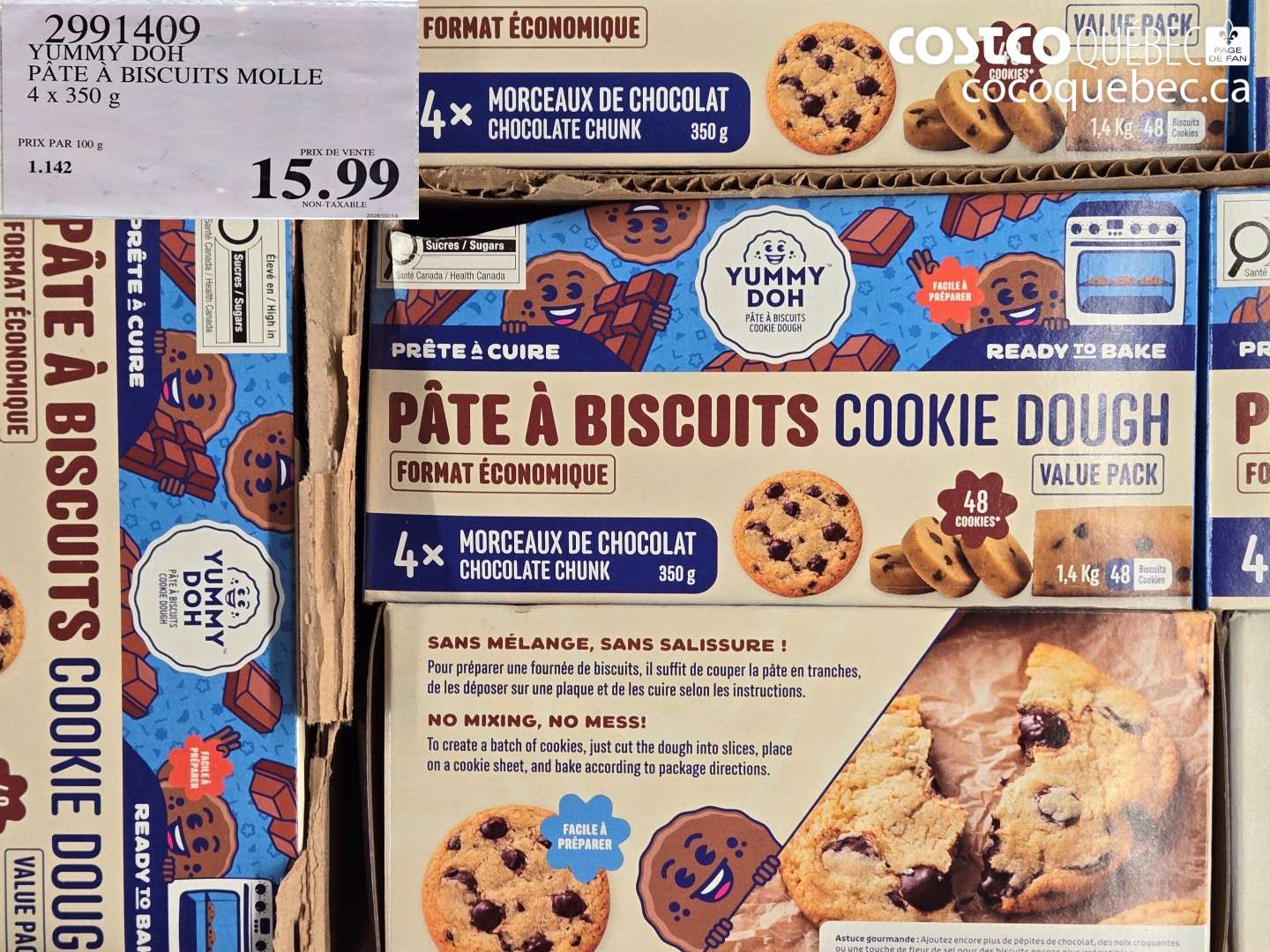 2991409 YUMMY DOH PÂTE À BISCUITS MOLLE 4 X 350 G $15.99