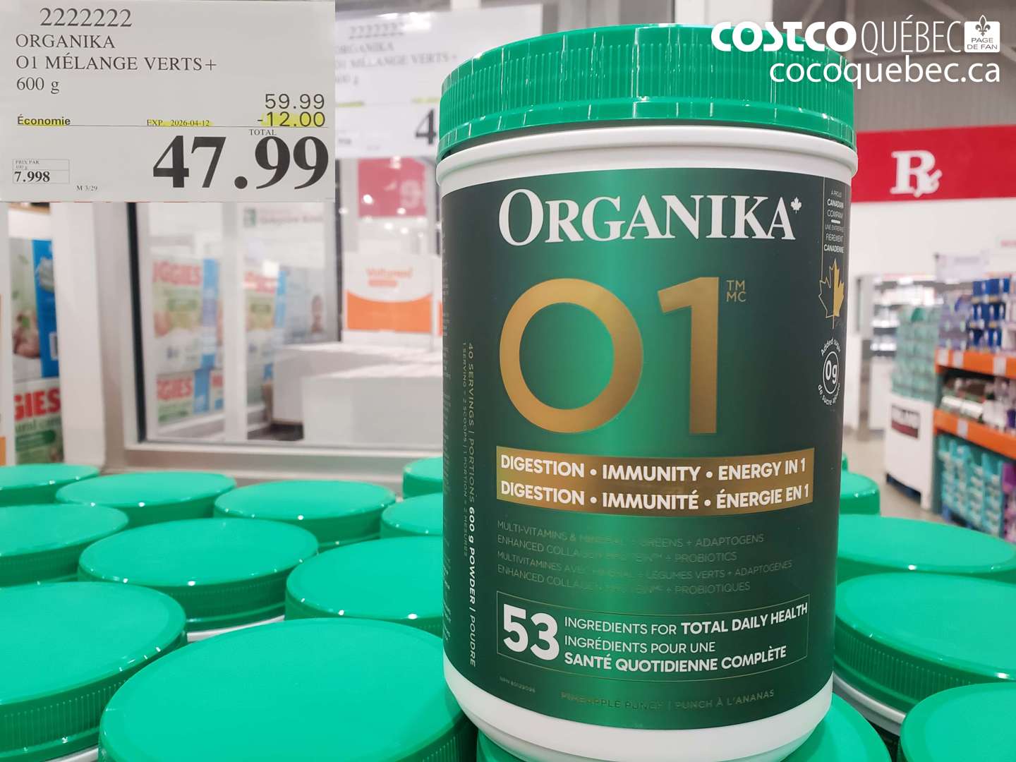 2222222 01 MÉLANGE VERTS+ 600 G ($12.00 INSTANT SAVINGS EXPIRES ON 2026-04-12) $47.99
