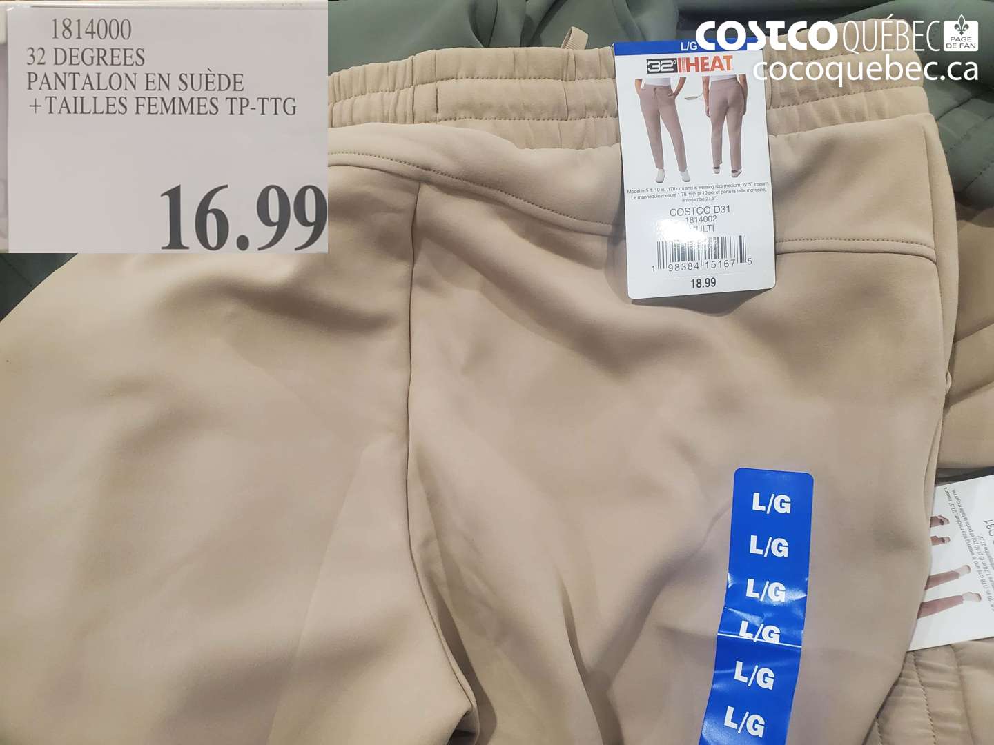 1814000 32 DEGREES PANTALON EN SUÈDE + TAILLES FEMMES TP-TTG $16.99
