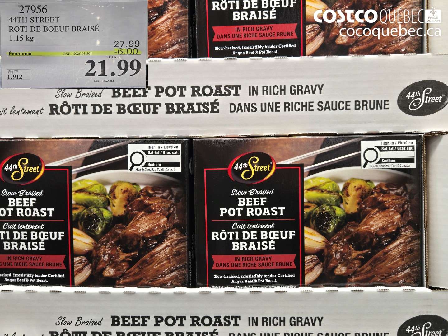 27956 44TH STREET ROTI DE BOEUF BRAISÉ ($6.00 INSTANT SAVINGS EXPIRES ON 2026-03-30) $21.99