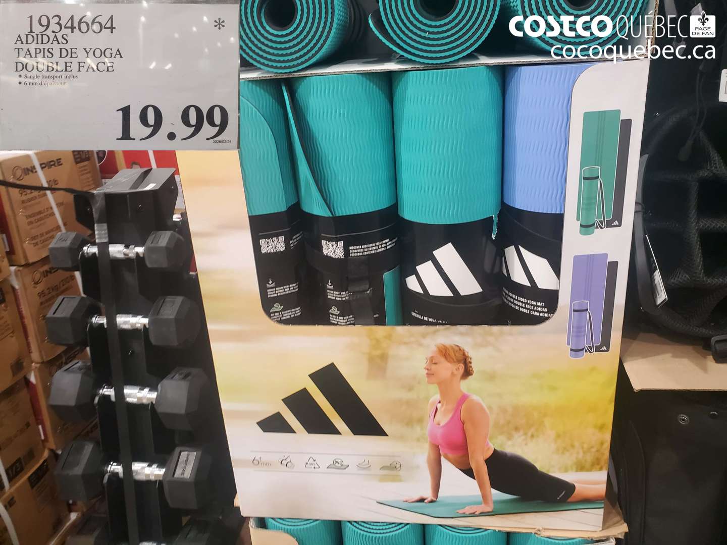 1934664 ADIDAS TAPIS DE YOGA DOUBLE FACE $19.99