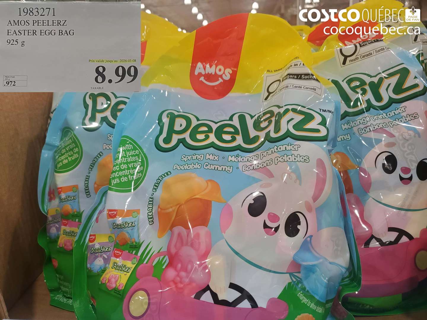 1983271 AMOS PEELERZ EASTER EGG BAG 925 G (EXPIRES ON 2026-03-08) $8.99