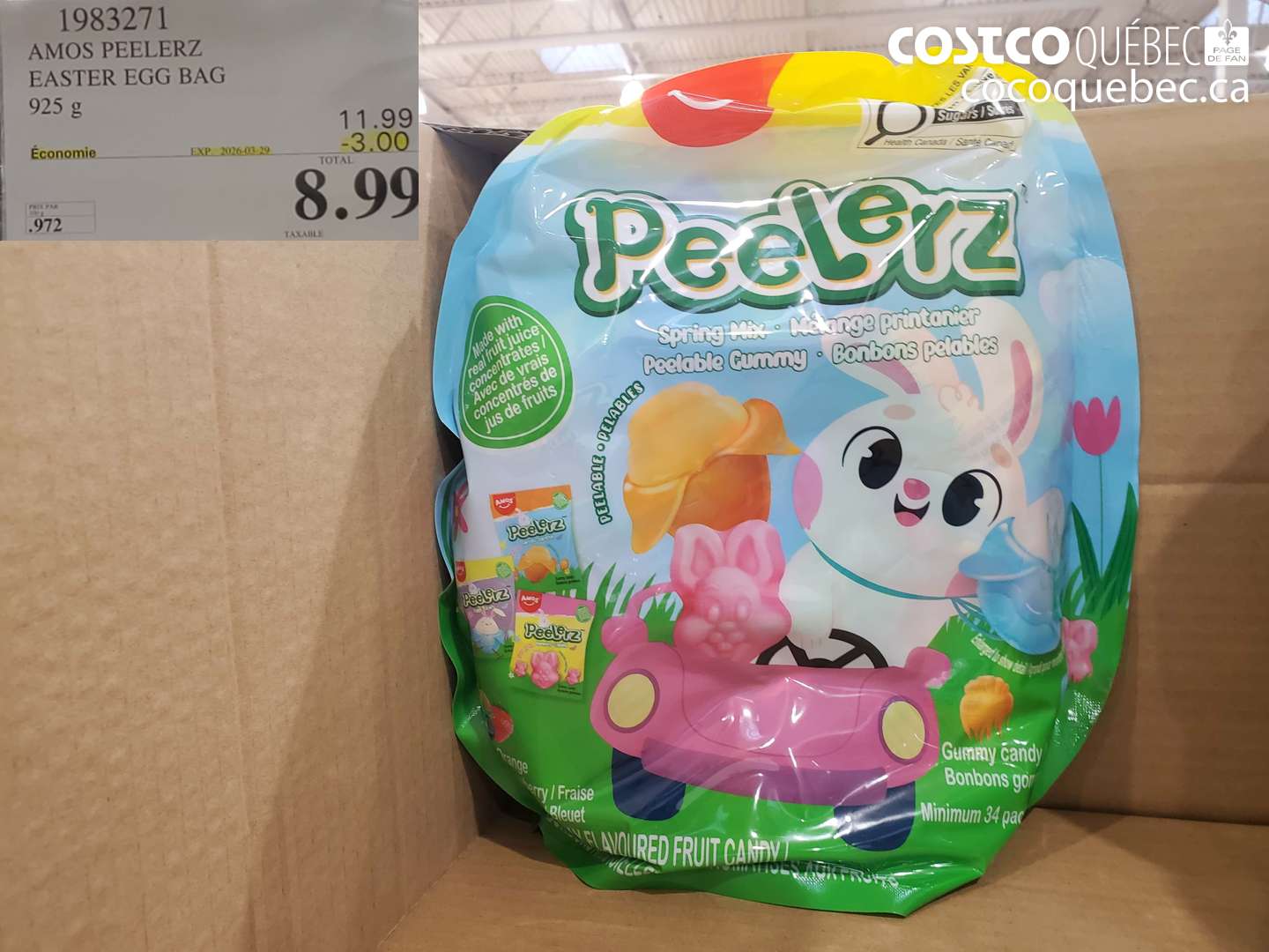 1983271 AMOS PEELERZ EASTER EGG BAG 925 G ($3.00 INSTANT SAVINGS EXPIRES ON 2026-03-29) $8.99