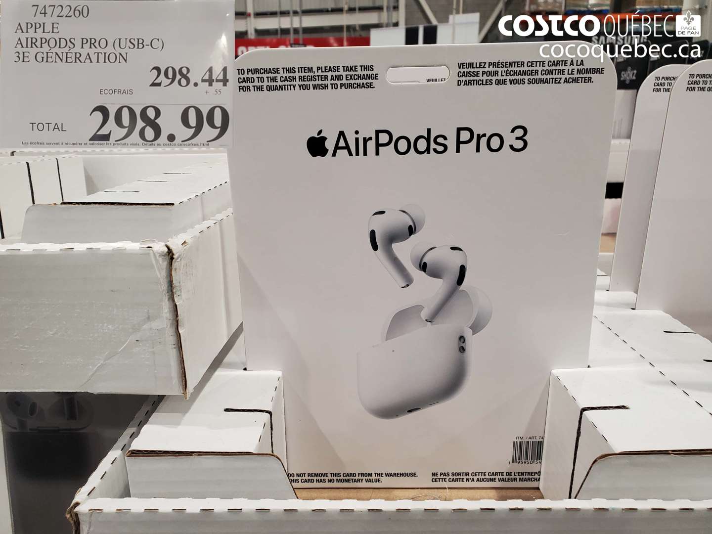 7472260 APPLE AIRPODS PRO (USB-C) 3E GENERATION $298.99