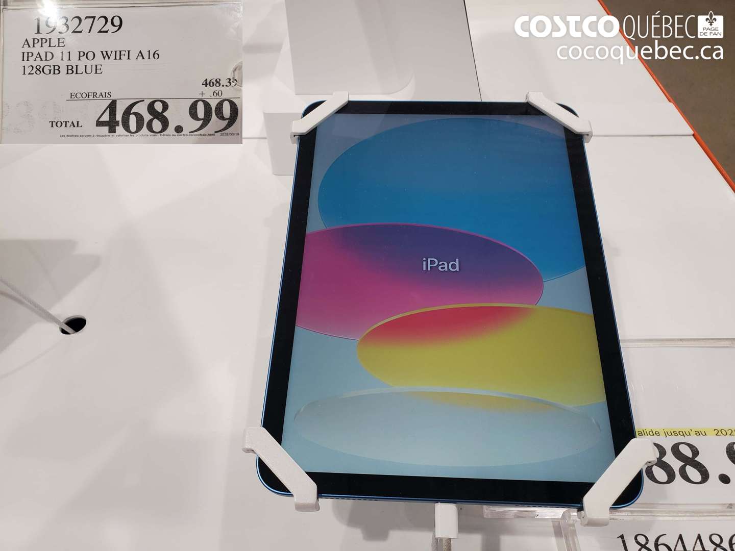 1932729 APPLE IPAD 11 PO WIFI A16 128GB BLUE $468.99