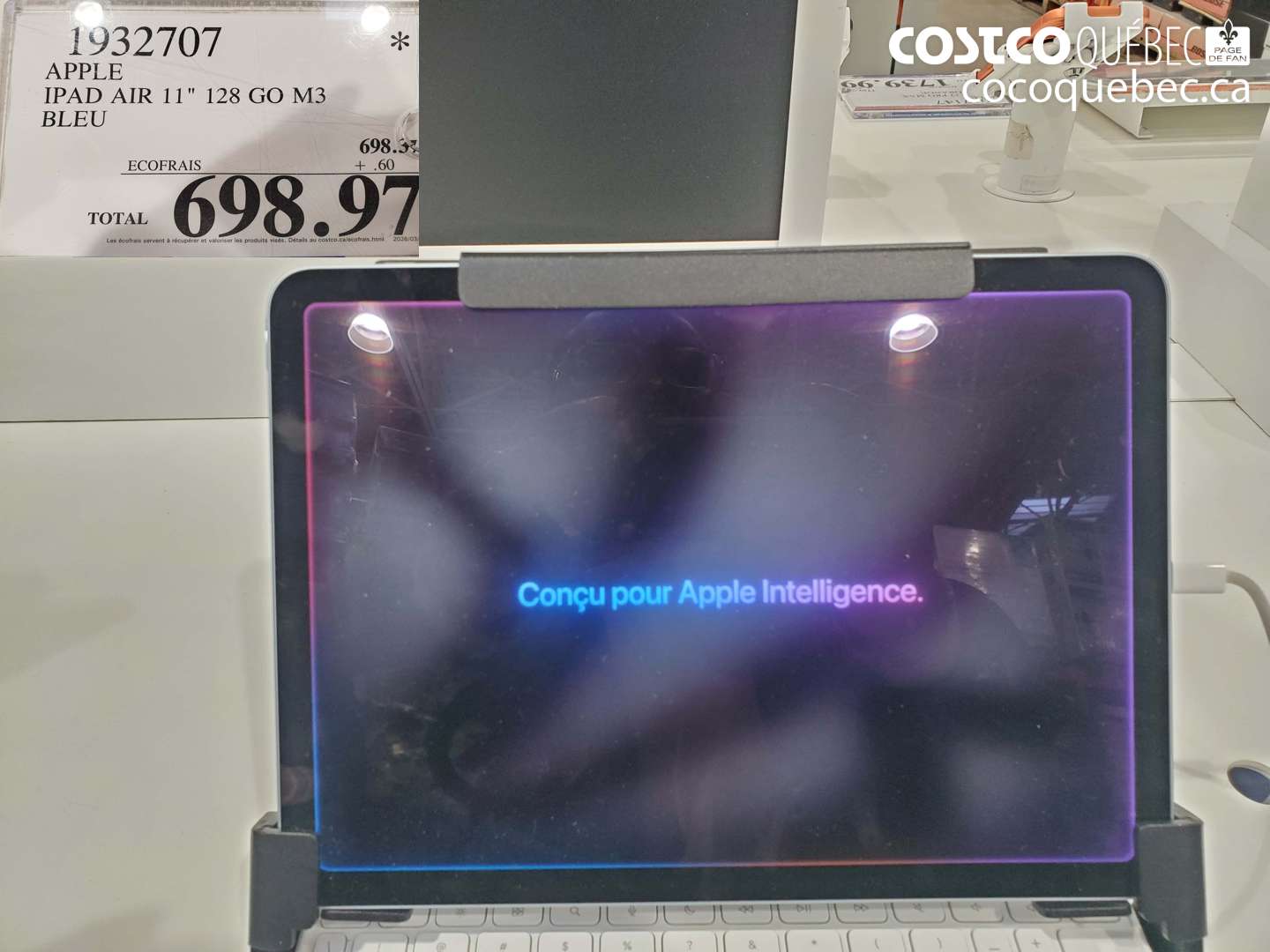 1932707 APPLE IPAD AIR 11 128 GO M3 BLEU $698.97