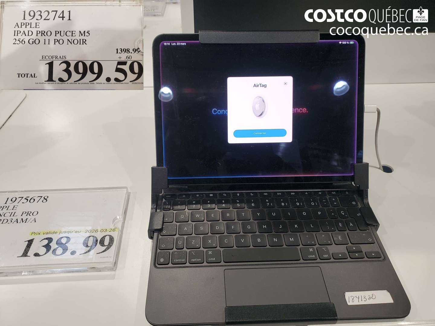 1932741 APPLE IPAD PRO 11 256 GO NOIR $1399.59