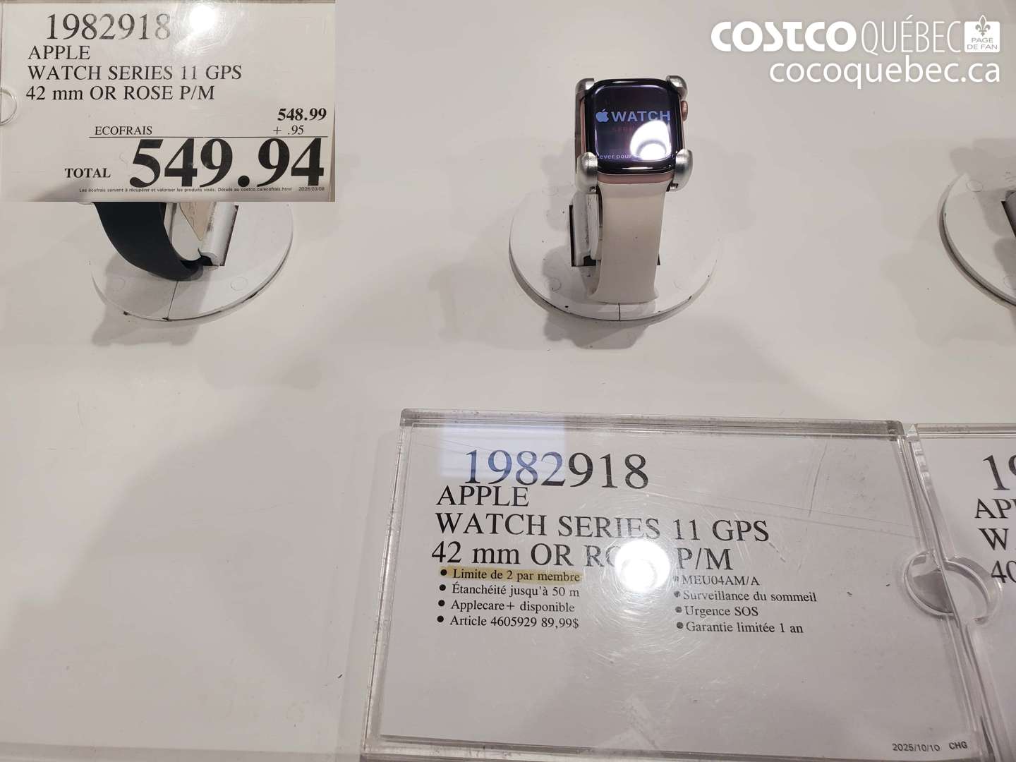 19829118 APPLE WATCH SERIES 11 GPS 42 MM OR ROSE P/M $549.94