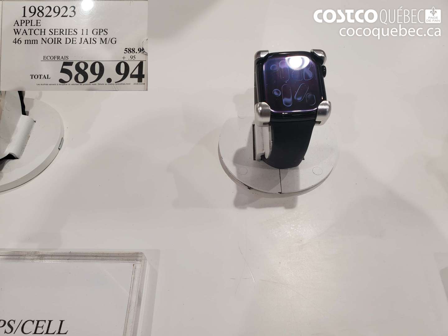 1982923 APPLE WATCH SERIES 11 GPS 46 MM NOIR DE JAIS M/G $589.94