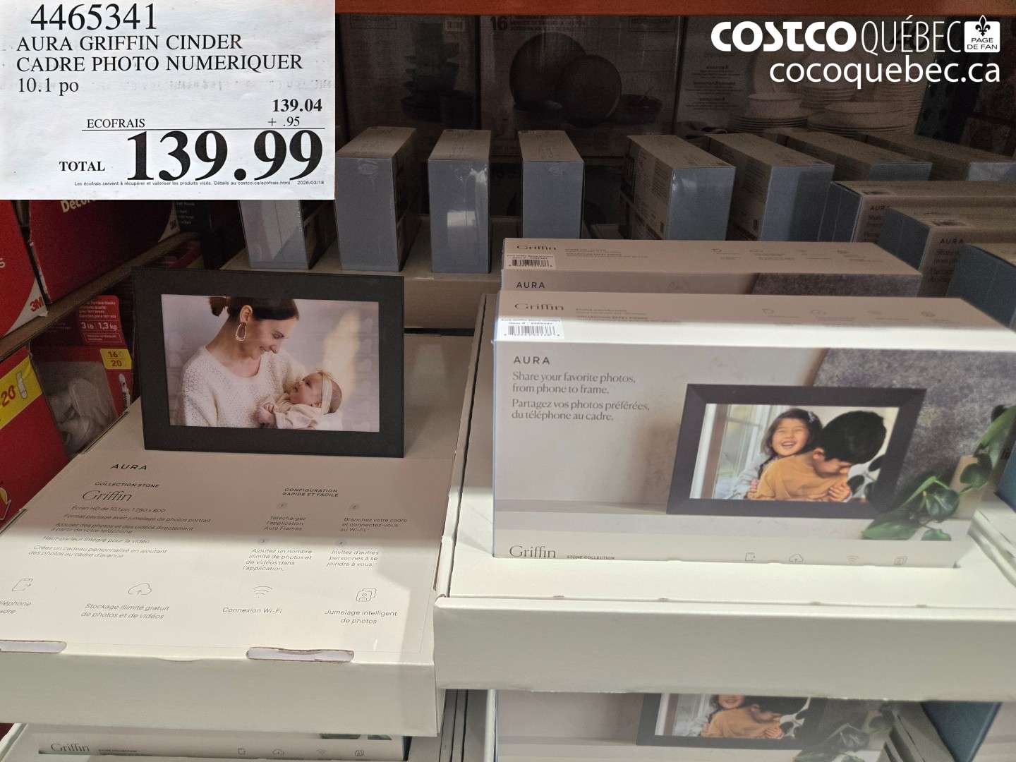 4465341 AURA GRIFFIN CINDER CADRE PHOTO NUMERIQUE 10.1 PO $139.99