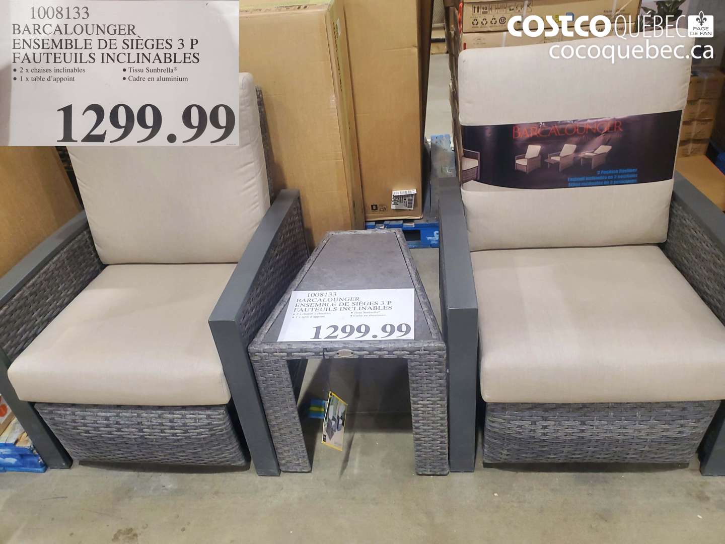 1008133 BARCALOUNGER ENSEMBLE DE SIEGES 3 P FAUTEUILS INCLINABLES $1299.99