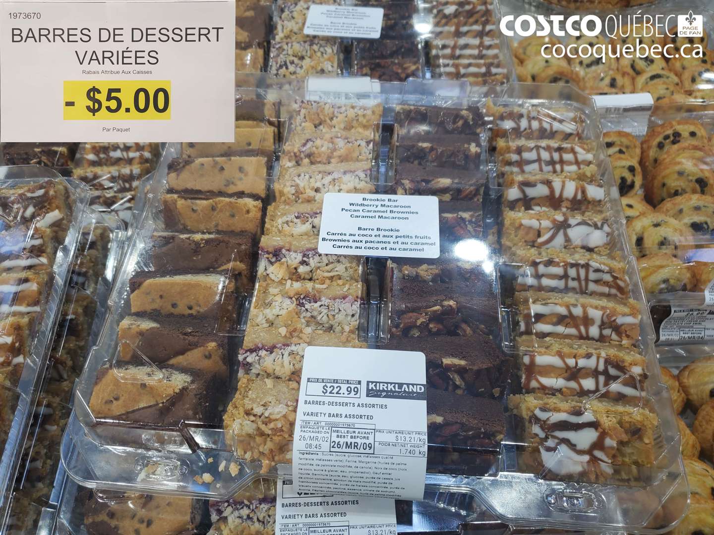 1973670 BARRES DE DESSERT VARIÉES ($5.00 INSTANT SAVINGS)