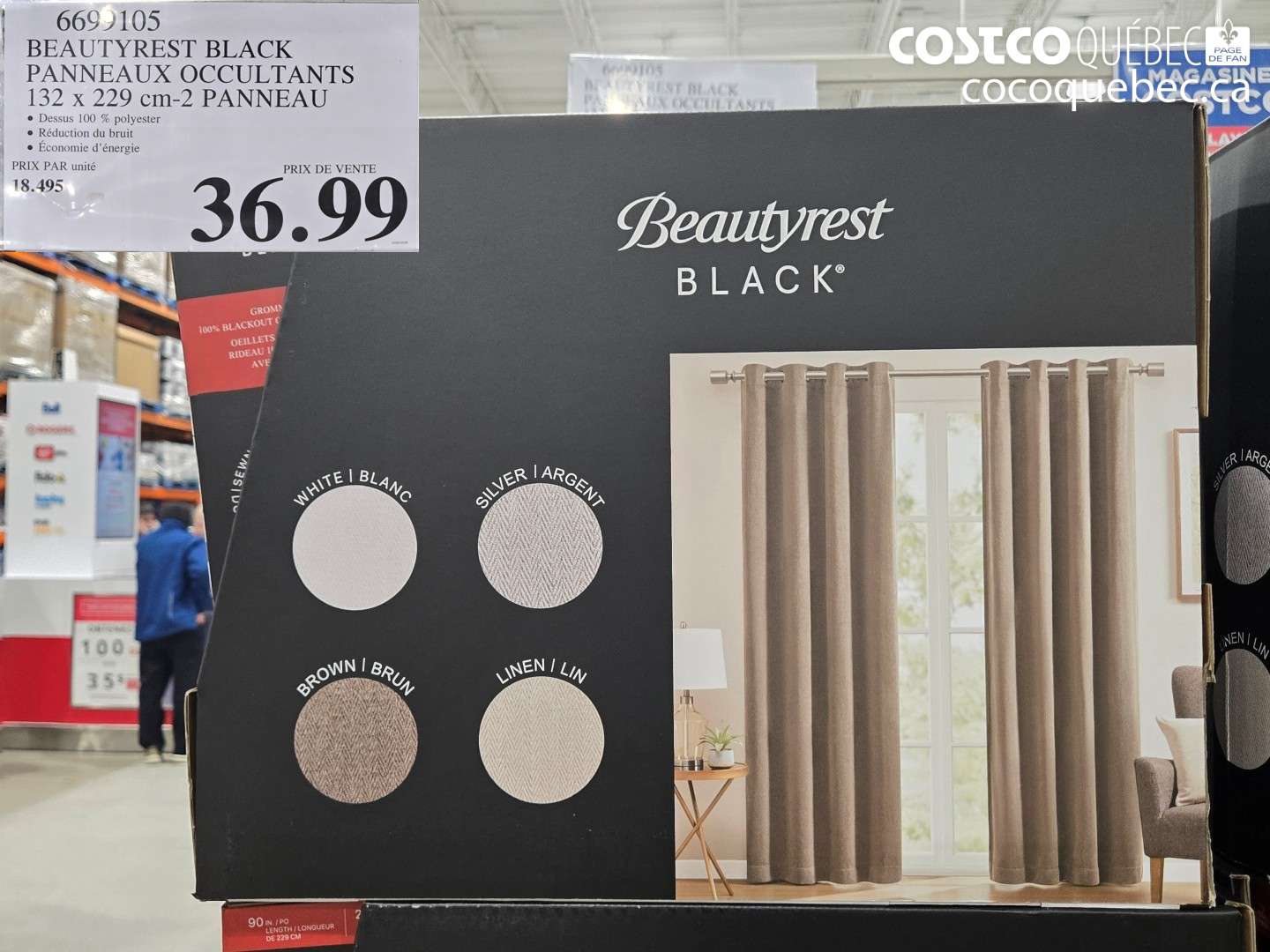 6699105 BEAUTYREST BLACK PANNEAUX OCCULTANTS 132 X 229 CM-2 PANNEAU $36.99