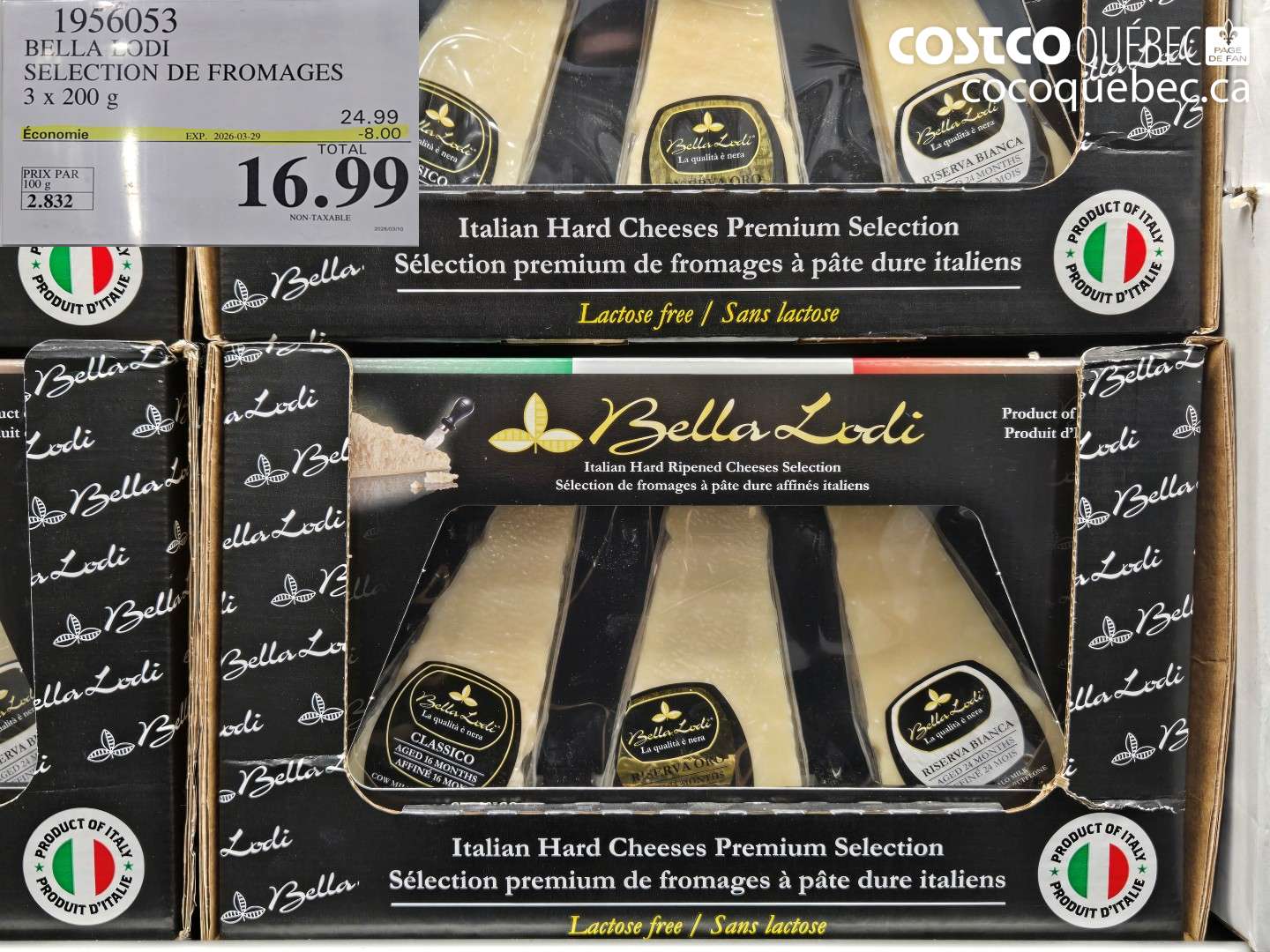 1956053 BELLA LODI SELECTION DE FROMAGES 3 X 200 G ($8.00 INSTANT SAVINGS EXPIRES ON 2026-03-29) $16.99