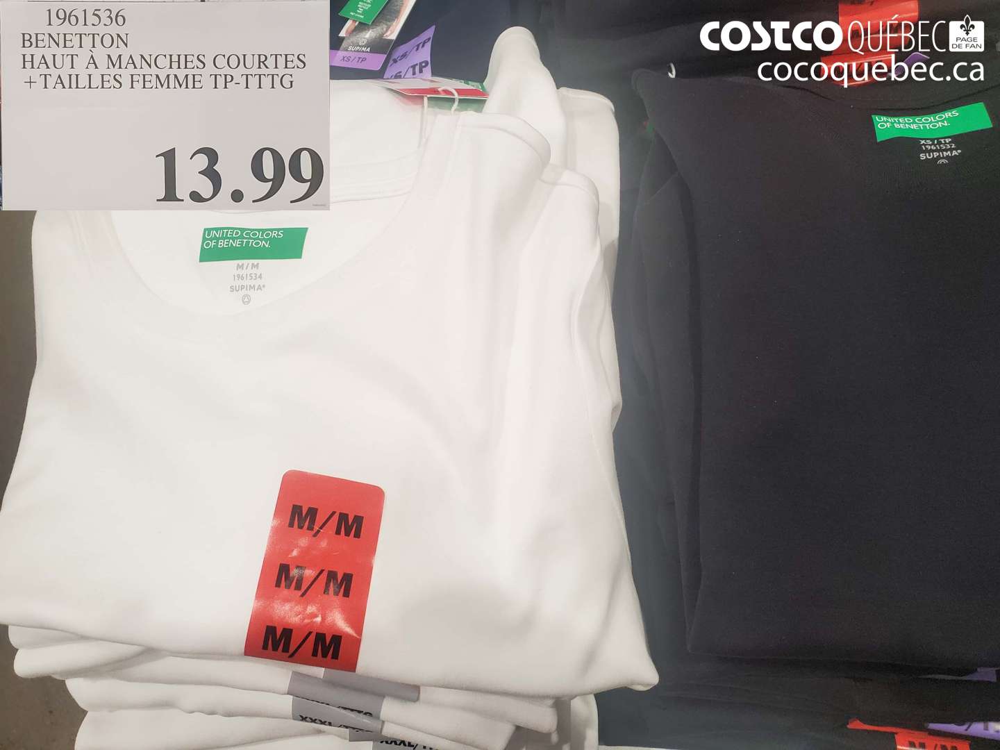 1961536 BENETTON HAUT À MANCHES COURTES + TAILLES FEMME TP-TTG $13.99